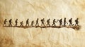 Artistic representation of human evolution across history Royalty Free Stock Photo