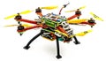 Assembled multi rotor drone with propellers and landing gear on white background Royalty Free Stock Photo