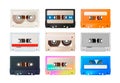 Detailed audio cassette, vintage tape isolated on white