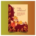 detailed autumn flyer template vector illustration