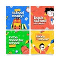 detailed back school vector design illustration posts collection Royalty Free Stock Photo