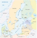 The detailed baltic sea area vector map