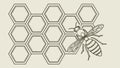 Detailed Bee and Honeycomb Pattern Background Vector Design Generative AI Royalty Free Stock Photo