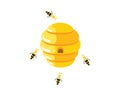 Beehive with Flying Bees Around Illustration Royalty Free Stock Photo