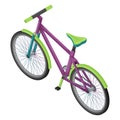 Detailed bike in isometric view. Eco-friendly urban transport. Eco vehicle for walking, sports, travel. 3D color vector