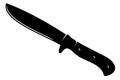 Detailed Black Silhouette Vector of a Tactical Dagger or Combat Knife, Ideal for Military, Security, or Survival Designs Royalty Free Stock Photo