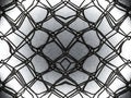 A detailed black and white close-up of an intricate mesh pattern featuring hexagonal and diamond shapes Royalty Free Stock Photo
