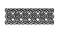 Detailed Black and White Continuous Celtic Knot Pattern Horizontal Border Element, vector design Generative AI Royalty Free Stock Photo