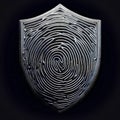 Detailed Black and White Fingerprint. Generative AI Royalty Free Stock Photo