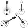 Four Different Stringed Instruments mandolin guitar Royalty Free Stock Photo