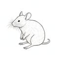 Detailed Black And White Mouse Drawing In Linear Illustration Style Royalty Free Stock Photo