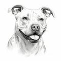 Detailed Black And White Pit Bull Dog Drawing In 32k Uhd Royalty Free Stock Photo