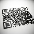 A detailed black and white qr code pattern displayed prominently isolated on white background Royalty Free Stock Photo