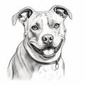 Hyper-detailed Digital Illustration Of Smiling American Staffordshire Terrier