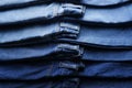 Detailed blue jean over the table Royalty Free Stock Photo