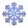 Detailed Blue Snowflake Crystal Structure Against a White Background Macro View Royalty Free Stock Photo