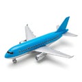 Blue airplane toy model isolated on white background Royalty Free Stock Photo