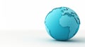 Detailed blue world map globe on white background for educational purposes Royalty Free Stock Photo