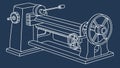 Detailed Blueprint of Industrial Machine Engineering, vector design Generative AI Royalty Free Stock Photo