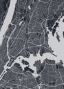 Detailed borough map of The Bronx New York city, monochrome vector poster or postcard city street plan aerial view Royalty Free Stock Photo