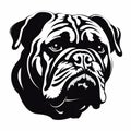 Detailed Bulldog Head Stencil With Distinctive Character Design