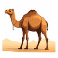 Detailed Camel Icon Illustration In A Desert