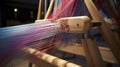 Close Up of Colorful Weaving Machine