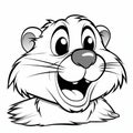 Detailed Cartoon Beaver Coloring Page In 32k Uhd Style