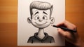 Detailed Cartoon Drawing Of A Male Face In Johnny Bravo Style