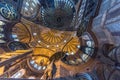 Detailed Ceiling of Hagia Sophia,a Greek Orthodox Christian patriarchal basilica church ow museum in Istanbul, Turkey,March,11 Royalty Free Stock Photo