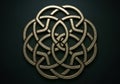 A detailed Celtic knot design against a dark background. The intricate pattern is Royalty Free Stock Photo