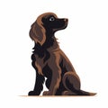 Detailed Character Illustration Of A Brown Breed Dog With Flowing Silhouettes