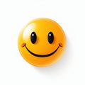 Detailed Character Illustration: Playful Smiley Button On White Background Royalty Free Stock Photo