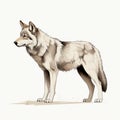 Detailed Character Illustration Of A White Wolf On White Background Royalty Free Stock Photo