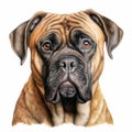 Detailed Charcoal Drawing Of A Bullmastiff In Realistic Colors
