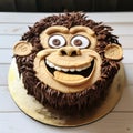 Detailed Chocolate Monkey Cake With Ornate Designs Royalty Free Stock Photo