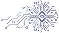 Detailed Circuitry with Central Processor Icon, vector design Generative AI Royalty Free Stock Photo