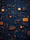 abstract circuit board design with glowing elements Royalty Free Stock Photo