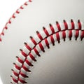 Close-up of a baseball stitching Royalty Free Stock Photo