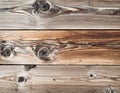 Detailed Close Up of Brown Rustic Wood Grain Background with Knot and Texture Royalty Free Stock Photo