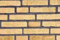 Detailed close up of colorful aged and weathered brickwall in high resolution