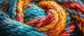 Close Up of Vibrant Multicolored Yarn Royalty Free Stock Photo