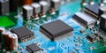 Detailed Close-Up of a Complex Electronic Circuit Board with Intricate Components and Patterns Royalty Free Stock Photo