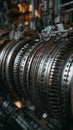 Detailed Close-Up of a Complex Mechanical Engine Component Showcasing Intricate Metalwork and Engineering Excellence Royalty Free Stock Photo