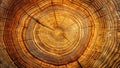 Detailed close-up of a cross section of a tree trunk revealing its growth rings. Generative AI Royalty Free Stock Photo