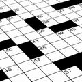 Detailed close up of crossword puzzle