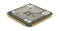 Advanced AI Microchip with Golden Pins Royalty Free Stock Photo