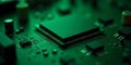 Close-up view of a complex and intricate electronic circuit board with components. Royalty Free Stock Photo