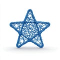 Abstract Blue Star Shape Formed From Small Spheres on White Background Royalty Free Stock Photo