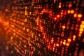 A detailed close-up image of a computer screen displaying a series of numbers and data, Heart symbol transformed into pattern of Royalty Free Stock Photo